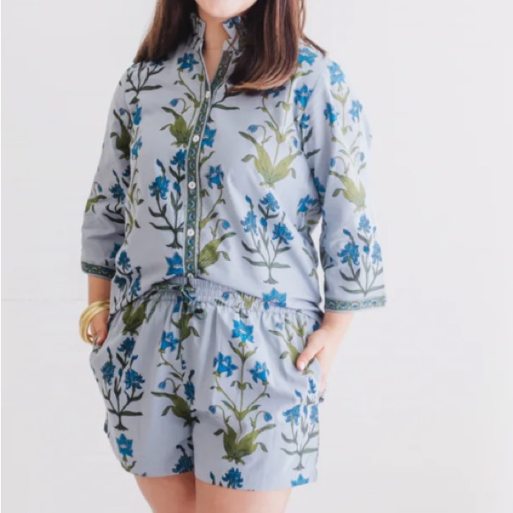 Heart of Grace Designs Boutique Iris 2p Floral Shirt and Shorts Set XL NWT - Picture 3 of 9